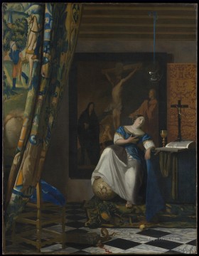  Anne Canvas - Allegory of the Faith Baroque Johannes Vermeer